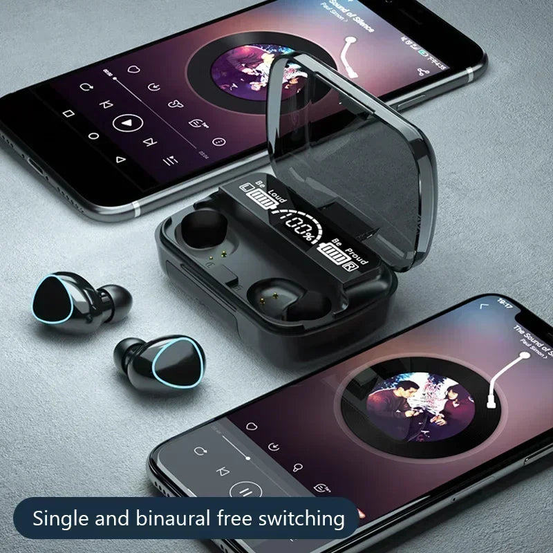 Bluetooth headset M10 hands-free LED Dispay headset Bluetooth HiFi stereo music wireless earplug waterproof game headset